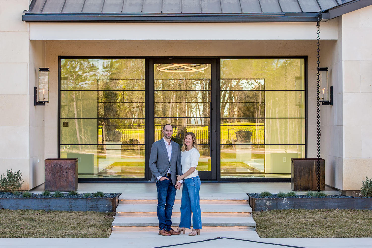 Commercial interior before reflection cleanup
